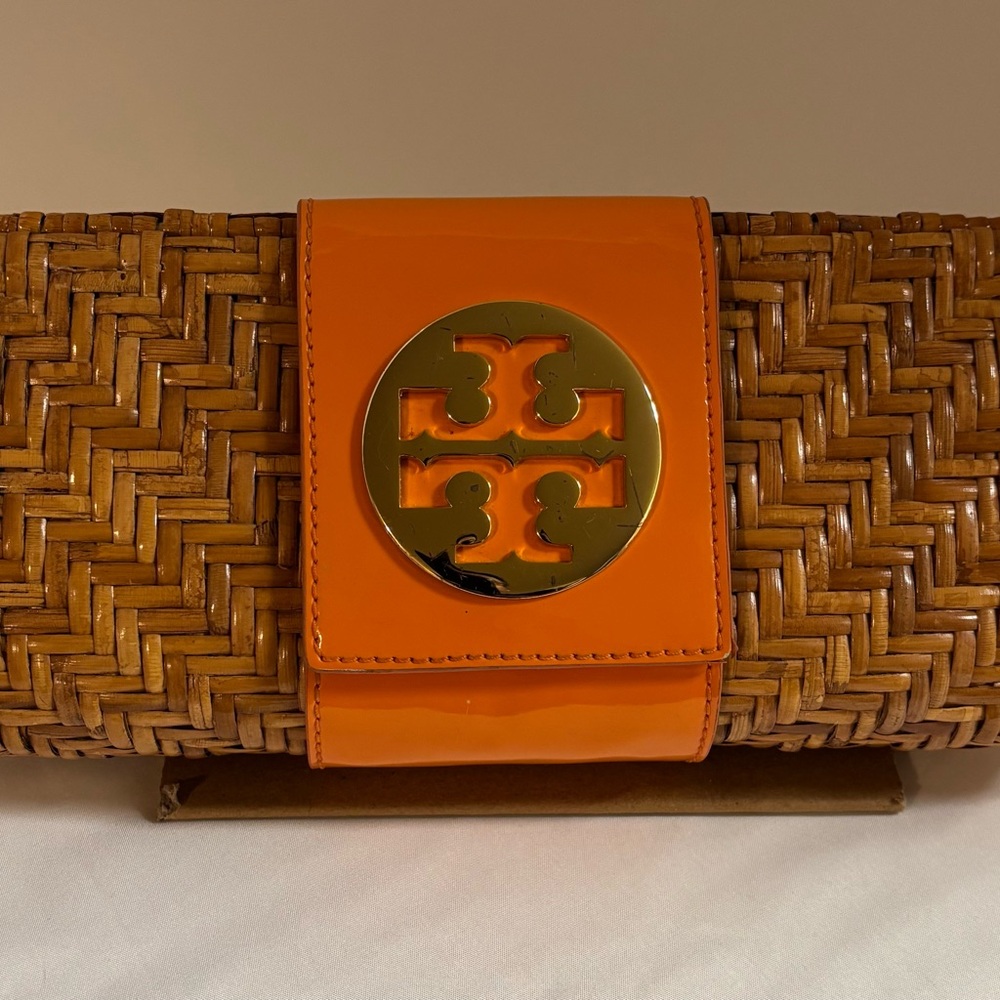 Tory Burch Vivian Rattan Clutch